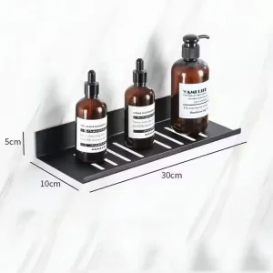 Self adhesive bathroom shower shelf for Seychelles rental flats