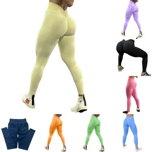 High waist womens v cut yoga tights scrunch butt gym pants