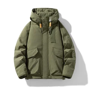 Custom New Hooded Men's Trench Coat Winter Trendy Fashion 100% Polyester Zipper Closure Windproof Warm Workwear