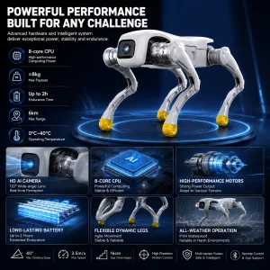 Intelligent Bionic Robot Dog AI Quadruped Programmable Robot for AI Motion Learning and Scientific Data Collection Field Robot
