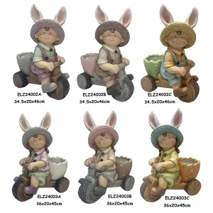 Rustic Eggshell Riders Statues