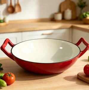 Enamel Cast Iron Wok