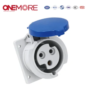 Industrial Power Socket: Flush-Mounted Straight Socket for Wall Use