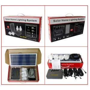 Conjunto Completo de Painéis Solares para Energia em Casa Off Grid 12V Sistema de Iluminação com Bateria Estação Portátil Mini Camping