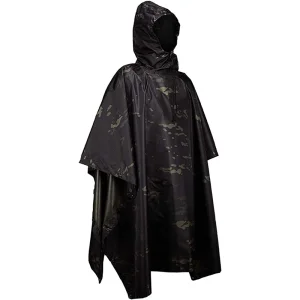 Waterproof Rainwears PU Tactical Pull on Closure Raincoat Combat Tactical Rain Tactical Camouflage Poncho
