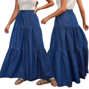 Y218636 High-Quality Plus Size Denim Skirt for Women