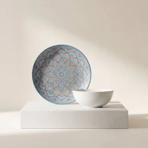 Conjunto de Pratos de Cerâmica Mandala Itens de Louça