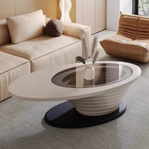 High-End Minimalist Glass Coffee Table