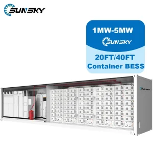 Sistema de Armazenamento de Energia Solar Exterior Bess Container Tudo em Um 1mwh 2mwh Container de Bateria LiFePO4