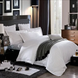 Nantong Factory OEM White Printed Comforter Cover Linen 5 Star Hotel Bedding Cotton Quilt Bedding Set Home Textile