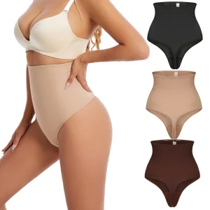 Lace Body Shaper Bodysuit with Deep V Neck and Bra Support