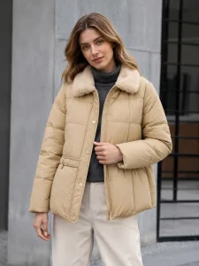 Mink Fur Collar Down Jacket