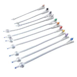 Manufacture Factory CE ISO FDA Approved 1 Way 2 Ways 3 Ways Medical Catheter Medical Tube Latex Foley Catheter 100% All Silicone Foley Catheter