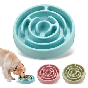 Large Dog and Cat Slow Feeder Bowls Solid Pattern