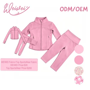 WEIWEI Wholesale Girls Yoga Sets Private Label Kids Activewear Sets Girls OEM Custom Logo Naked Feel 80/20 Nylon Spandex For Gym