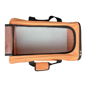Fashionable Portable Eco-Friendly Breathable Oxford Polyester Pet Mesh Carrier Foldable Large Capacity Outdoor Travel Bag Zipper