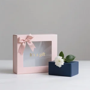 Wholesale Custom Cardboard with Ribbon Decoration Birthday Holiday Gift Box Sturdy Gift Box with Transparent Window