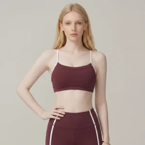 Nude-Sensitive Quick-Drying Sports Bra with Detachable Shock-Absorbing Padded Back for Yoga Fitness