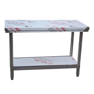 Double Three Layer Stainless Steel Worktable Heavy Duty Commercial Kitchen Prep Bench