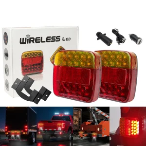 New Universal Aluminum Alloy Waterproof LED Wireless Magnetic Trailer Light Kit Truck Tow Warning Auto Exterior Lighting