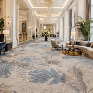 Resort Hotel Hallway Guestroom Wear Resistant Polyester Floor Covering Printed Carpet