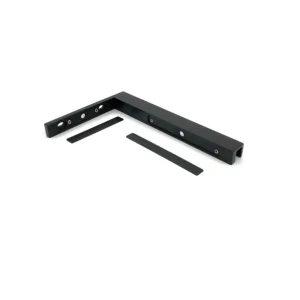 Matt Black Shower Enclosure Glass to Wall Bathroom Support Corner with Covers