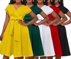 Último Design Laço Bandagem Elegante Vestidos