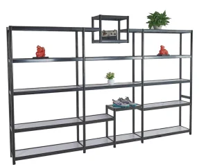 Multi Functional Free Style Open Front 5 Shelves Metal Storage Cabinet, Aluminum Modular Adjustable Shelf