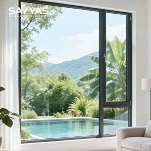 Sayyas Windows DC88 Modern Slim Frame Energy Star Triple Glazed Soundproof PVC Windows Manufacturer China