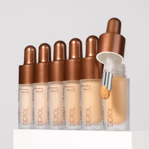 DEROL Natural Nude Cream Concealer Palette Moisturizing Liquid Pencil for Face Skin Contour Covers Acne Marks Dark Mineral
