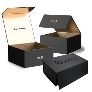 Custom Luxury Black Paper Shoe Gift Box Magnetic Paper Box Packaging With Magnetic Flap Closure