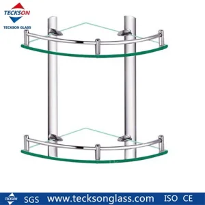 Rectangle or Quarter Corner Tempered Glass Shelf for Bathroom