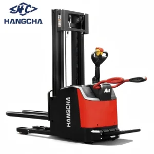 Hangcha a Series High Range Stand-on Pallet Stacker - 1.2t-1.6t with Initial Lift for Warehouse Logistics