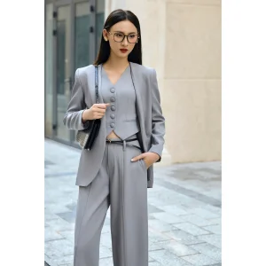 Womens Collarless Blazer