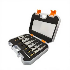 Cross-Border 8-Piece Alloy Hole Cutter Titanium-Plated Detachable Center Drill Bit Metal Wood Plate Punching Gadget for Drilling