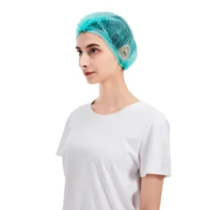 High-Quality Protective Disposable Non Woven Blue Color Bouffant Clip Mob Cap