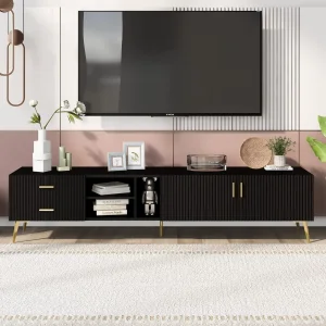 Soporte de TV de estilo moderno con fácil ensamblaje elegante consola de medios