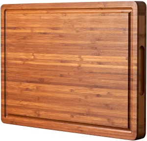 GHP Extra Large Bamboo Cutting Board Wooden Carving Board for Turkey, Meat, BBQ LARGEST Wood Butcher Block Chopping Board