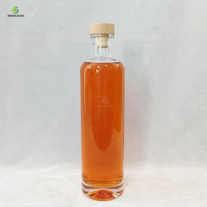 Short Neck 750ml Round Spirits Clear Glass Vodka Bottle Liquor Wine Bottle