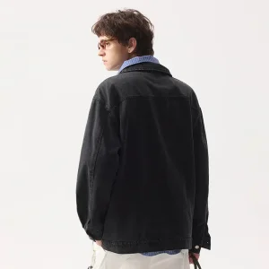 China ZD Fake two-piece mens black denim jacket Manufacturer, Product