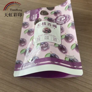 Small Package with Transparent Zipper for Dried Fruit and Polyester Film Bag