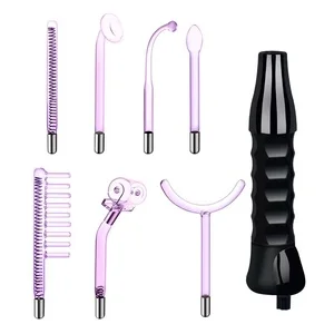 Household Spa Use Custom Logo Hand Held Portable High Frequency Glass Face Wand