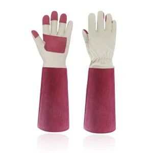 Long Cuff Leather Hand Protective Cactus Rose Outdoor Pruning Planting Work Floral Garden Gloves
