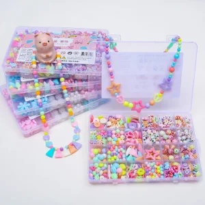 Handmade Beaded Children's Toy Creative Loose Spacer Beads DIY Crafts Making Bracelet Necklace Jewelry Kit for Girl Toy Gift