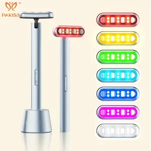 7-Color LED Therapy + EMS Microcurrent Eye Massager Wand for Home Use