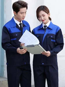 Unisex Custom Polyester Work Uniform for Spring Autumn Breathable Protective Clothing Printed Engineering Design for Workwear