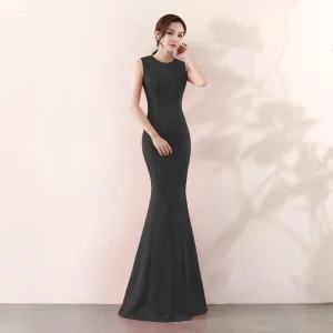 New Foreign Trade Gown with Ruffled One-Shoulder Design – Beaded &amp; Rhinestone Embellished Evening Dress for Annual Party or Ceremony