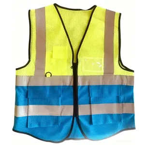 China Two Tone Zipper Workwear Reflective Vest