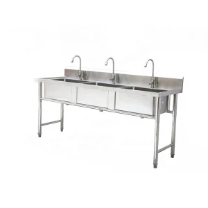 Stainless Steel Workbench, Sink Table 304 Triple Bowl 3-Compartment