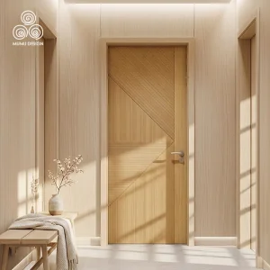 Porta de Entrada Externa de Madeira Sólida Luxuosa com Painel Gravado em Madeira Real para Apartamento de Luxo e Entrada da Casa